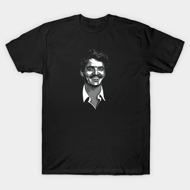 Pedro Pascal greyscale T-Shirt by @johnnehill